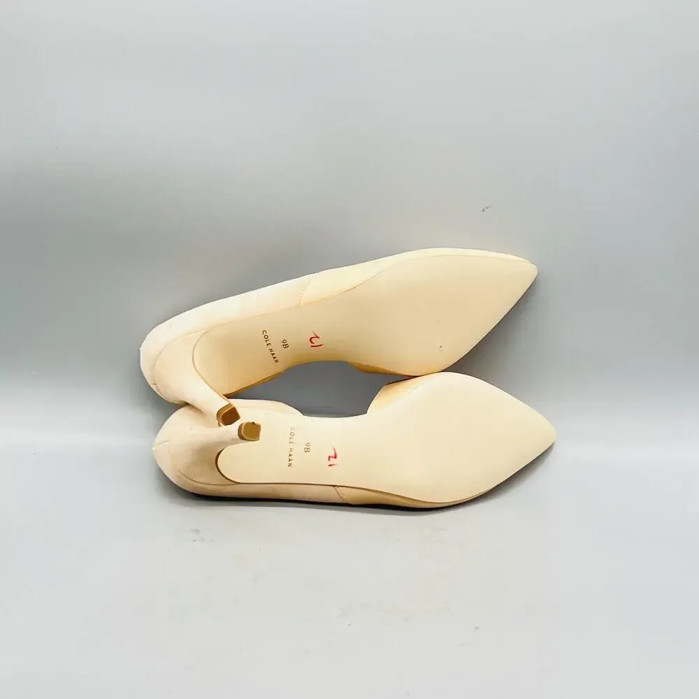 Cole Haan Shoes Womens 9 Beige Leather Suede Colorblock Pumps Pointed Toe Heels